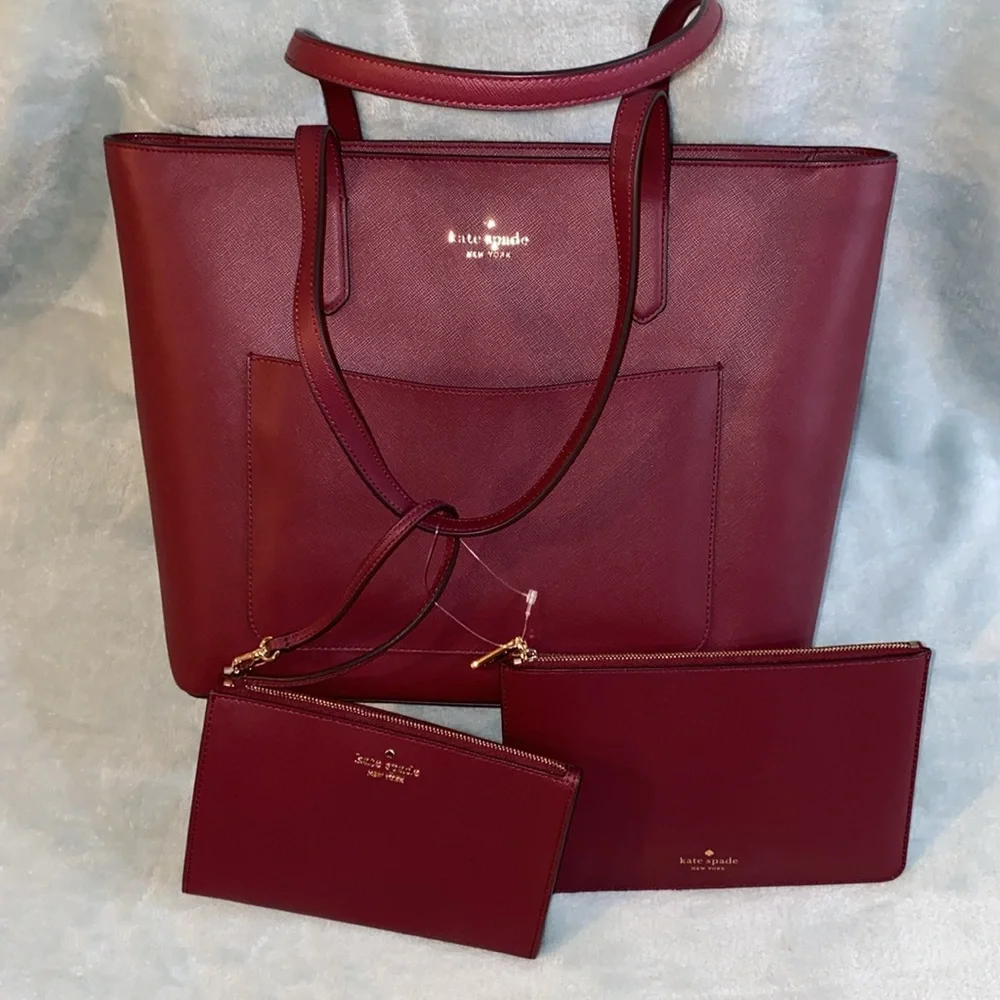🤩BEAUTIFUL KATE SPADE ♠️ Staci pvc large tote set - Picture 1 of 16